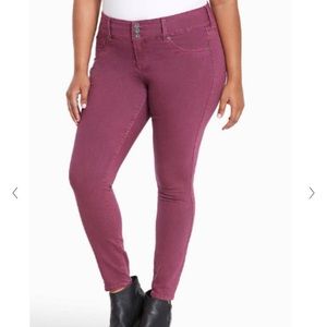 Torrid Purple Skinny Jeans Ankle Mid Rise Stretch